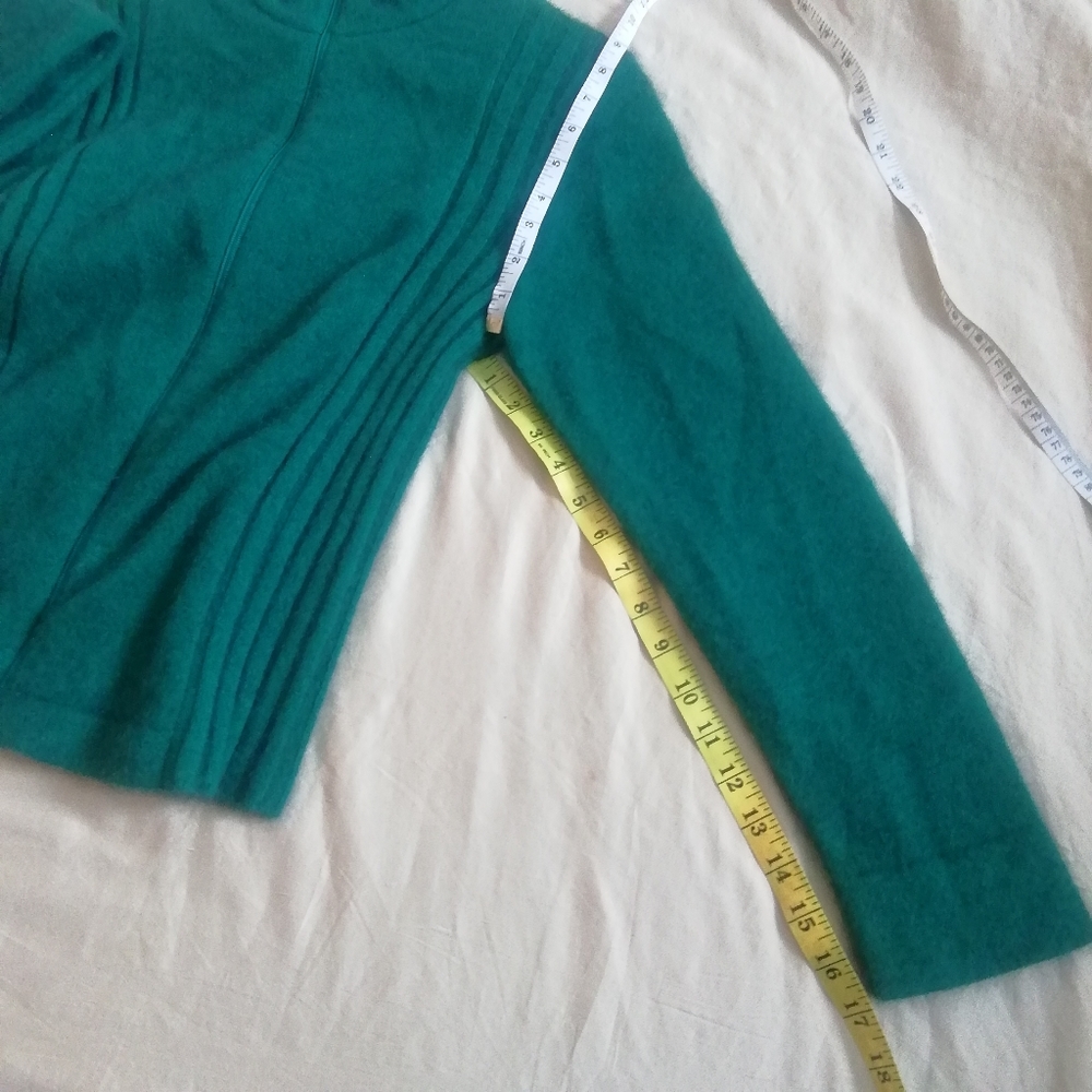 MERINOMINK Teal Women's Zip Cardigan Sweater (M) - Picture 7 of 8